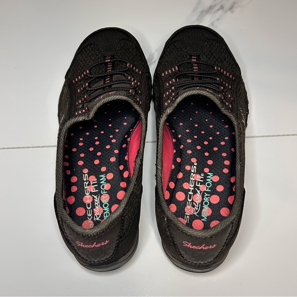 Skechers Memory Foam Black and Pink Casual Shoes Size 6.5 - Picture 6 of 8